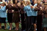 thumbnail: Sporting life: Caroline (fifth from left) with the 2006 Ryder Cup team wives and girlfriends. Photo: Rebecca Naden/PA.