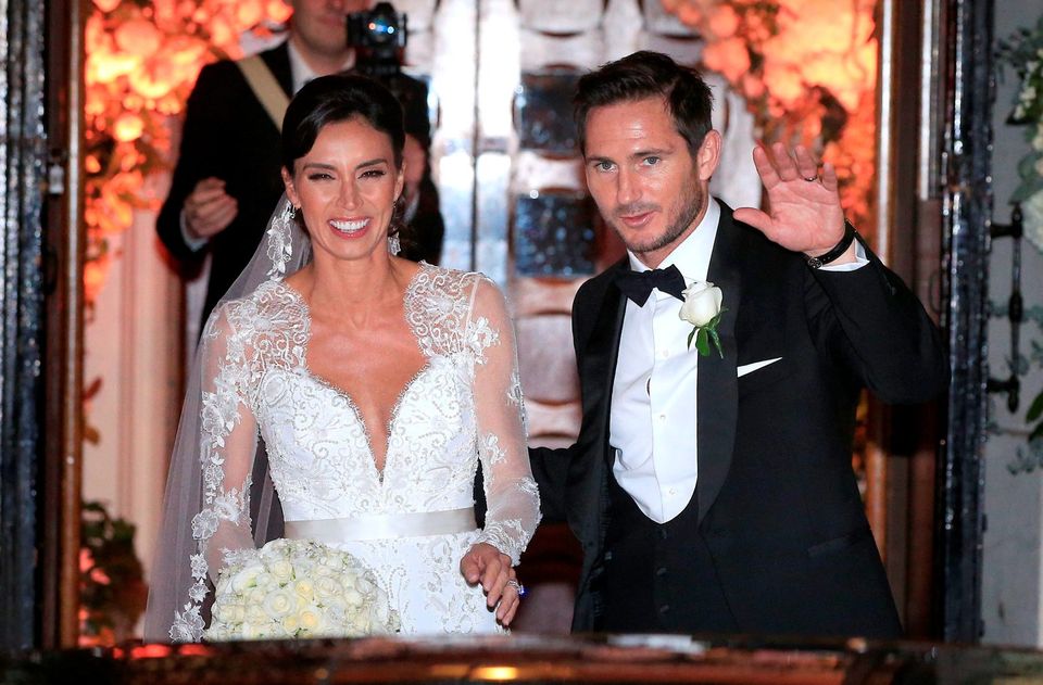 Christine Bleakley and Frank Lampard leave after their wedding at St Paul's Church in Knightsbridge, London