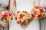 thumbnail: Vibrant flowers spread colour throughout at Ken and Emma's wedding. Photo: by Elisha Clarke.