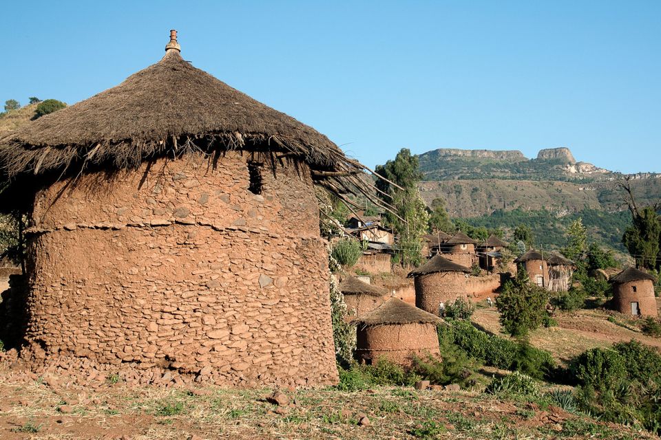 Simple Dwellings: Wattle and daub structures with steeply thatched roofs are the traditional form of housing in the region