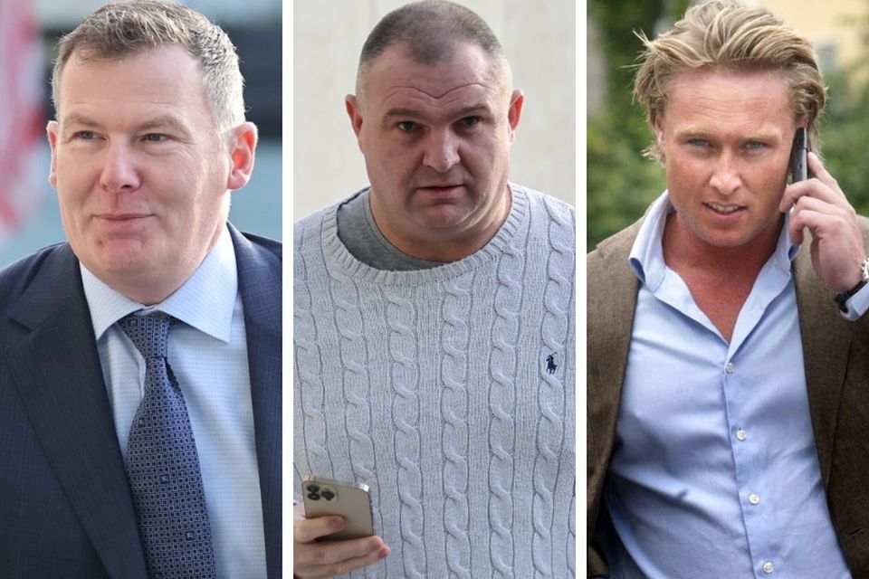 Businessman Silvio Rabbitte, Wesley Williams and Celtic Tiger socialite Marcus Sweeney