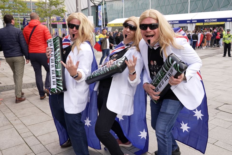 Eurovision fans before the second semi-final in Liverpool (Richard McCarthy/PA)