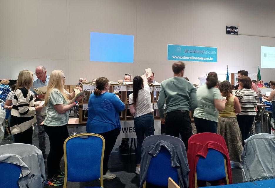 The first count begins at the Wicklow Local Election count centre.