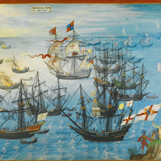 Painting of Elizabeth I watching defeat of Spanish Armada at risk of