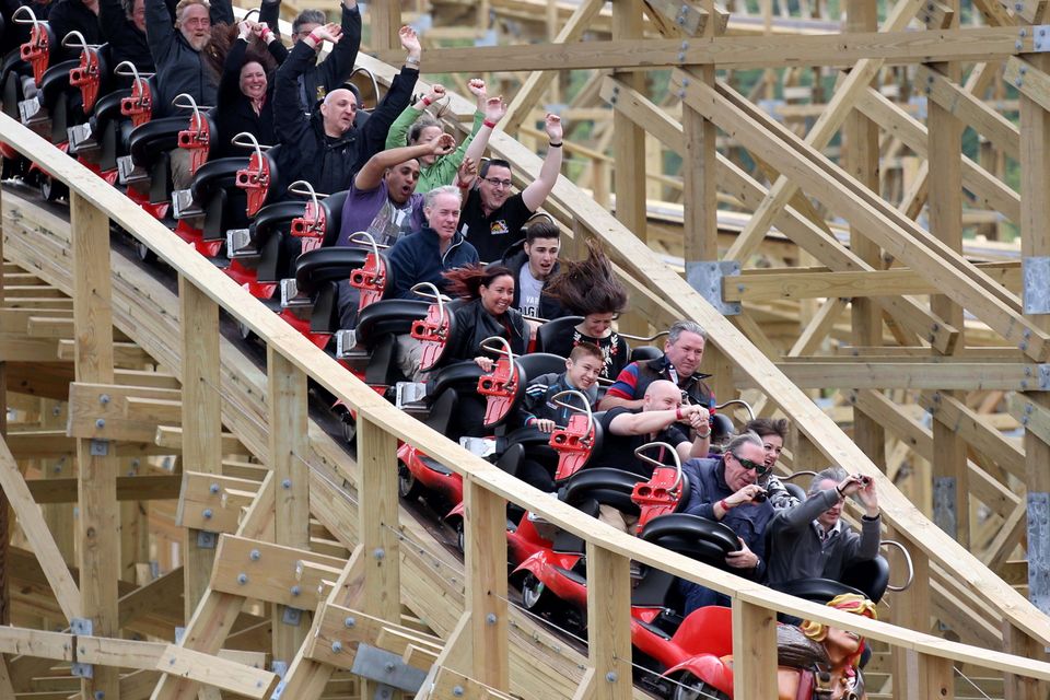 On a roll: The Cú Chulainn Coaster, one of the big attractions in Tayto Park. Photo: Colin Keegan, Collins Dublin