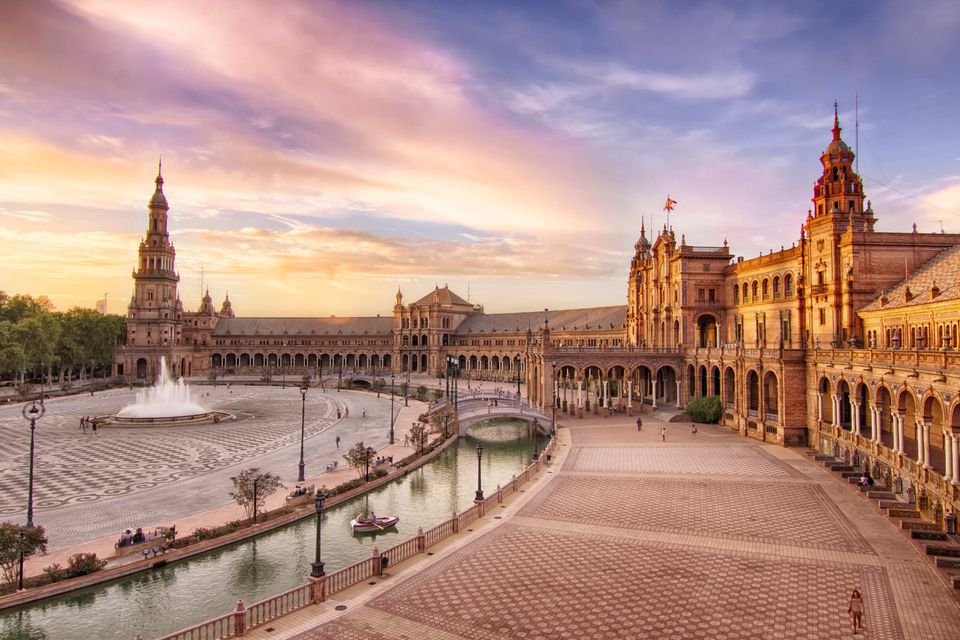 The Plaza de Espana in Seville, where scenes from Laurence of Arabia and Star Wars - Attack of the Clones were filmed