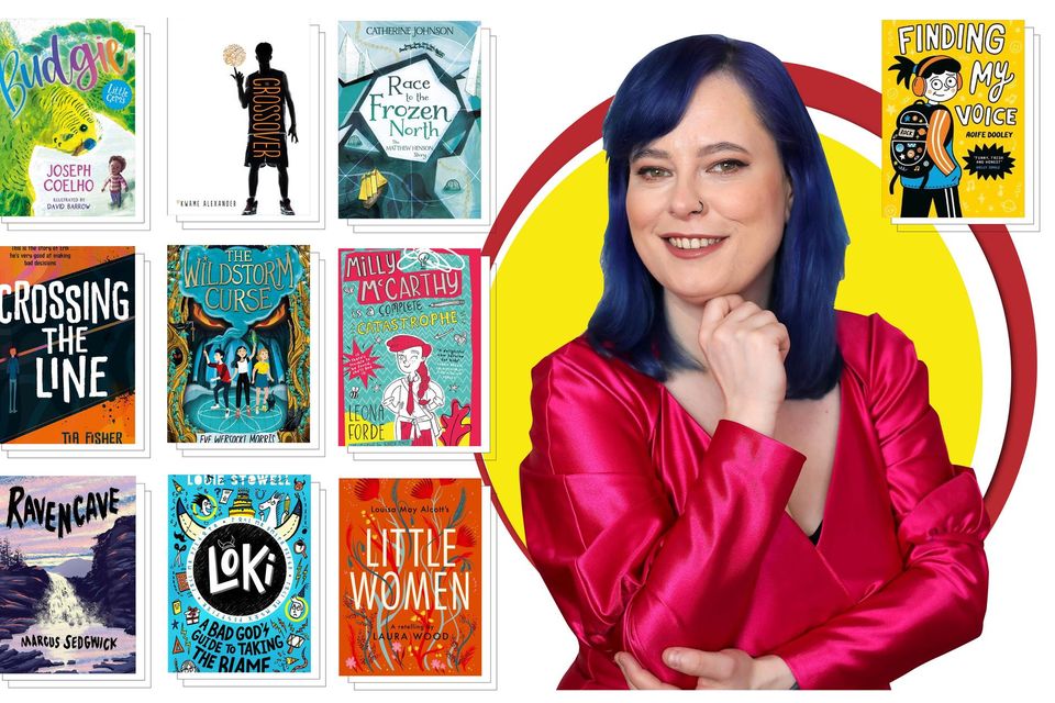 Irish author and illustrator Aoife Dooley with her book Finding My Voice and nine other children's books suitable for young readers with dyslexia. Photo by Frank McGrath