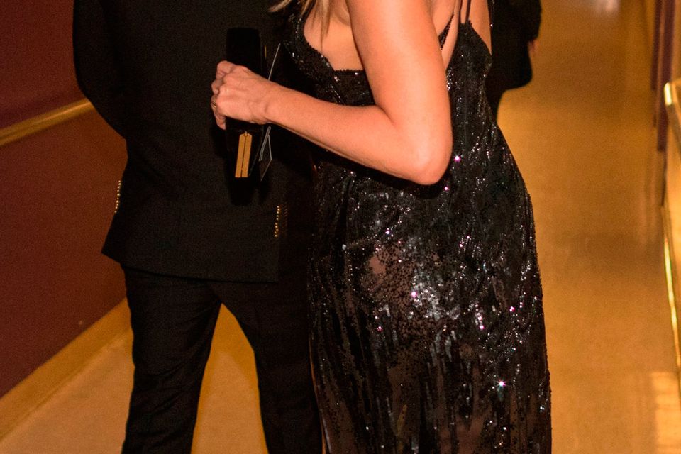 sachin and babi light blue dress Jennifer Lopez Parties in a Sultry Tom Ford Sweater Dress main image 1