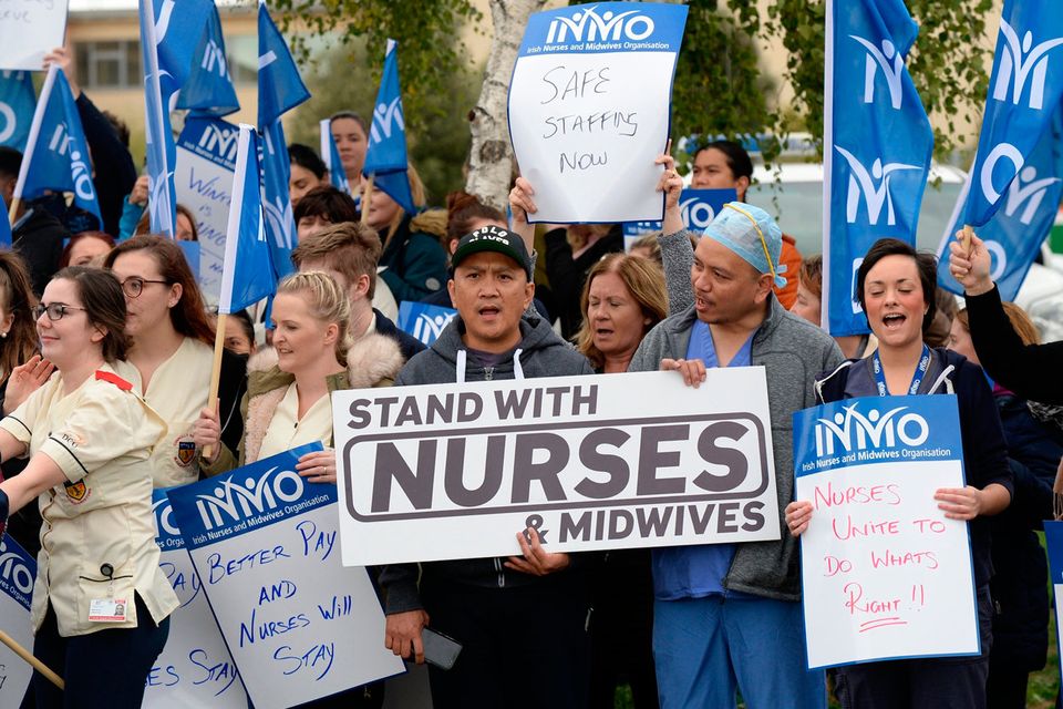 Action: INMO members protest over pay in September. Photo: Justin Farrelly