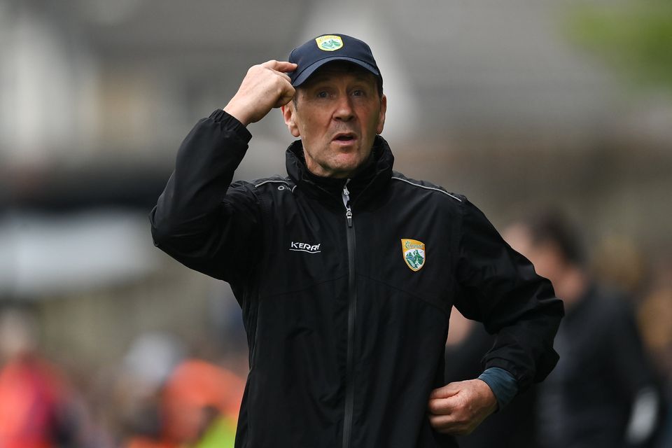 Kerry manager Jack O'Connor during the 2023 Munster SFC Final against Clare at LIT Gaelic Grounds in Limerick. Photo by Sportsfile