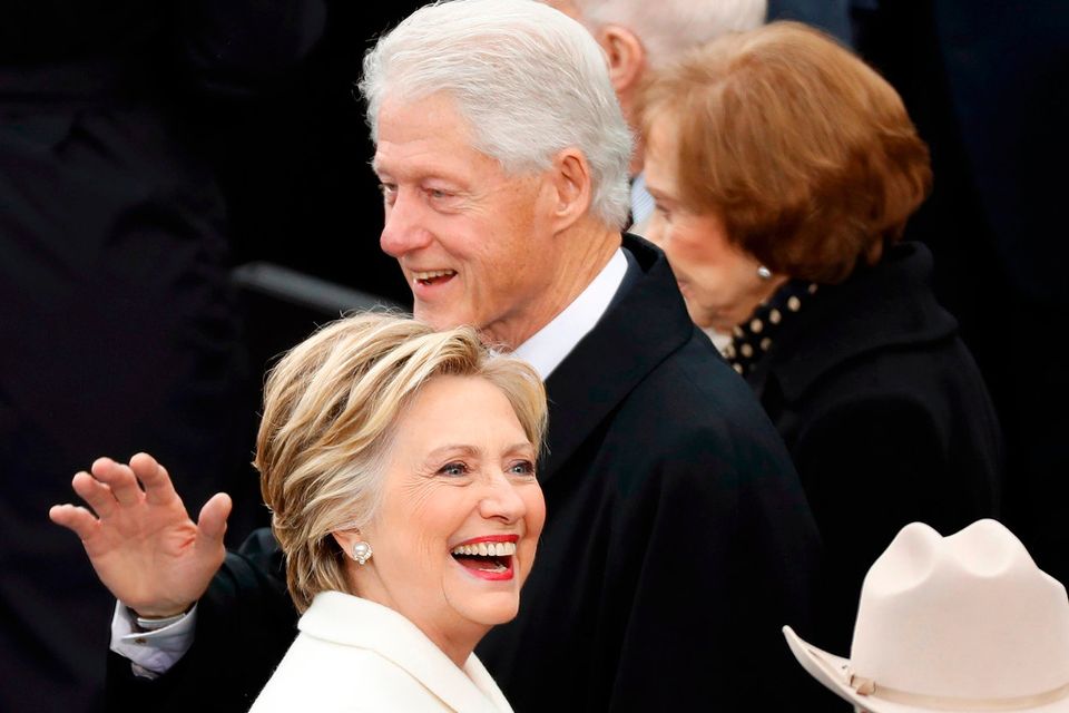 Hillary and Bill Clinton attend the inauguration ceremonies to swear in Donald Trump as the 45th president of the United States at the U.S. Capitol in Washington, U.S., January 20, 2017. REUTERS/Kevin Lamarque