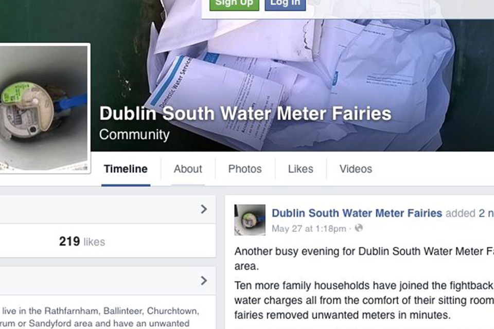 A screen grab from the Dublin South Water Meter Fairies Facebook page.