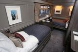 thumbnail: One of the bedrooms on board the  Belmond Grand Hibernian, pictured after it arrived into Heuston Station. Photo: Leon Farrell/Photocall Ireland.