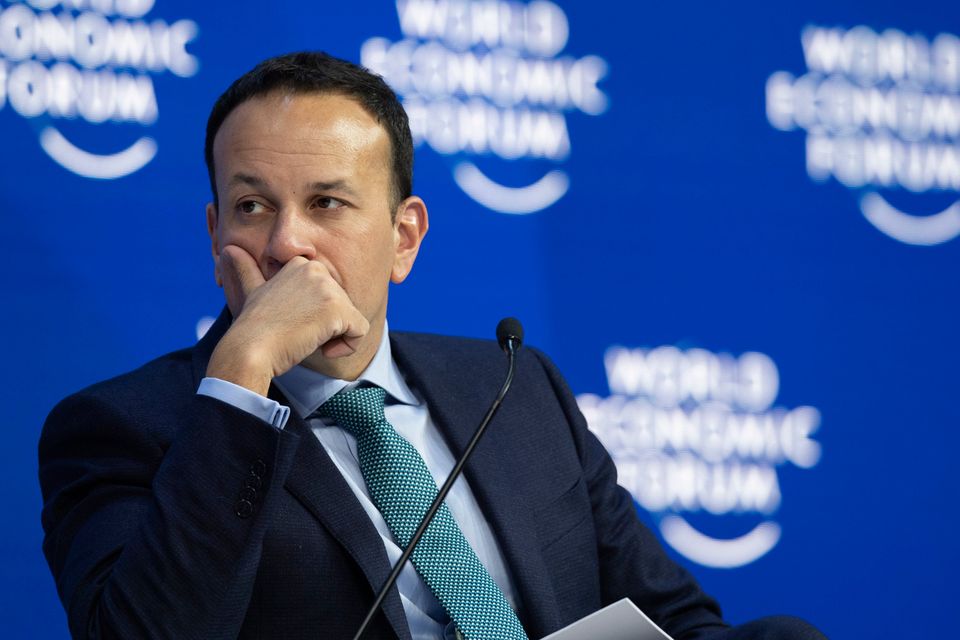 Taoiseach Leo Varadkar attends a session of the annual meeting of the World Economic Forum in Davos, Switzerland, Thursday, Jan. 24, 2019. (Gian Ehrenzeller/Keystone via AP)