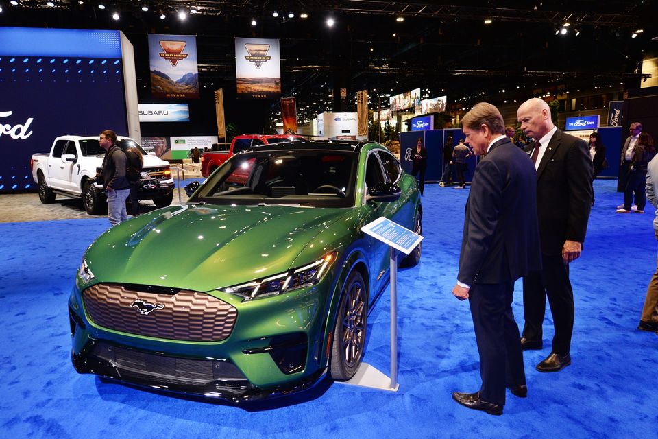 The Mustang Mach-E GT on show at the Chicago Auto Show in February. Photo: Getty