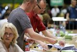 thumbnail: Count Staff sort out the ballot papers in both the Marriage Equality Referendum and the  Presidential Age Referendum  in the RDS Simmonscourt .
Pic Frank Mc Grath