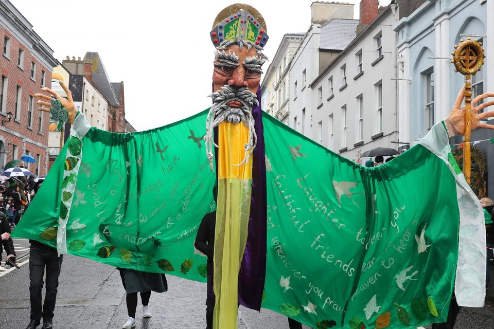 St Patrick himself at the Drogheda parade.