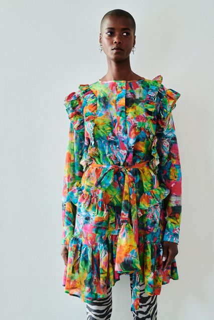 Helen Steele 'Cora' 100pc silk dress in 'Dimi' print, €765, Costume, Castle Market, Dublin. Picture: Eoin Greally