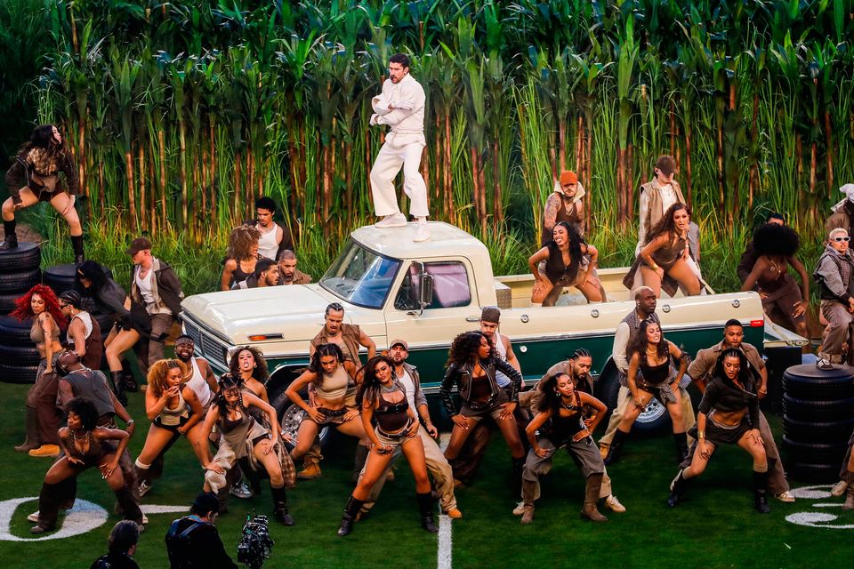 Bad Bunny performs during the Apple Music halftime show at Super Bowl LX between the Seattle Seahawks and New England Patriots, Levi Stadium, Santa Clara, California.

Kindell Buchanan/PA Wire.