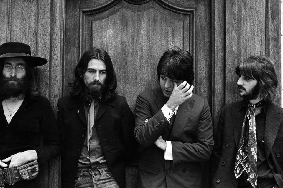 Poignant moment... Last photo of The Beatles together, and Paul seems to be wiping away a tear.