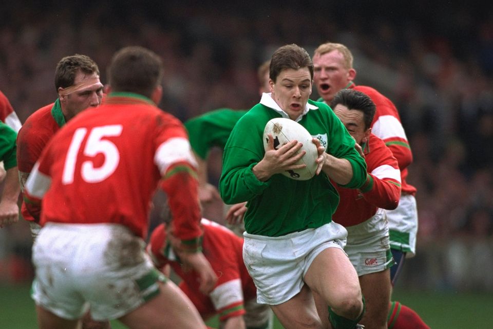 18 Mar 1995: Richard Wallace in action for Ireland against Wales in the Five Nations. Clive Mason/Allsport