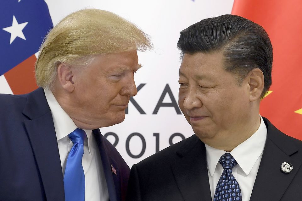 US president Donald Trump and Chinese president Xi Jinping in Japan in 2019. Photo: AP
