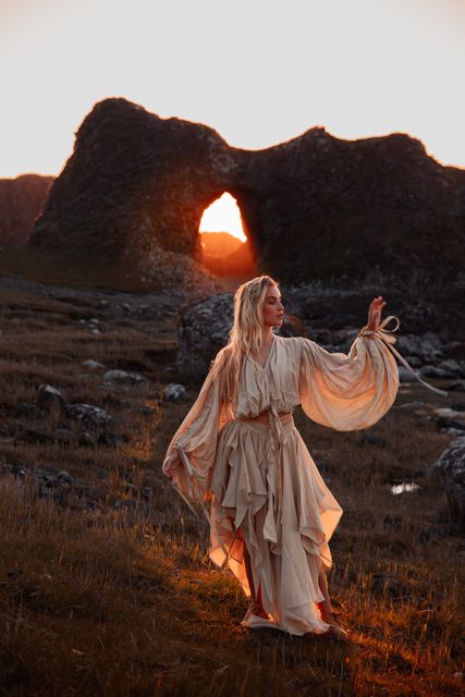 Ethereal Dawn Blouse, £350; Ethereal Dawn Skirt, £650. Modelled by Charotte Ballantine. Photo: Sam Allen