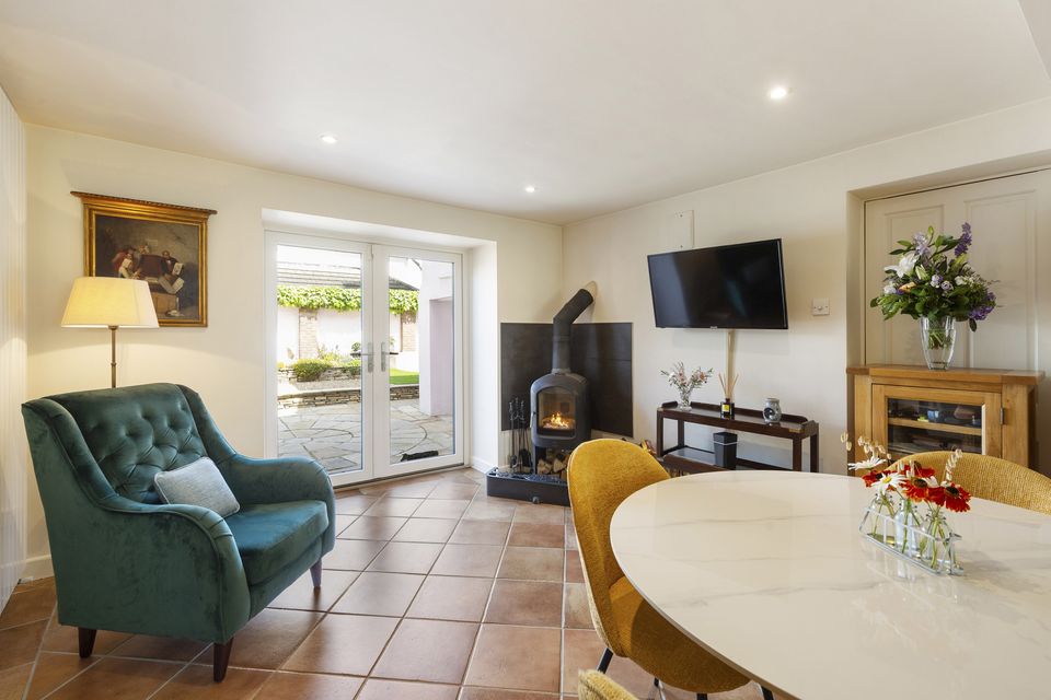 The dining area and sitting room