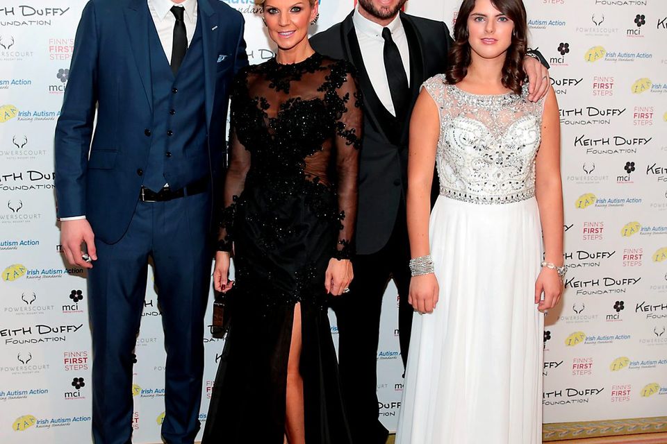 Jay Duffy, Lisa Duffy, Keith Duffy and Mia Duffy pictured at the Keith Duffy Foundation Charity Ball at Powerscourt Hotel in Enniskerry to raise funds for Irish Autism Action and Finn's First Steps Charities. Picture: Brian McEvoy