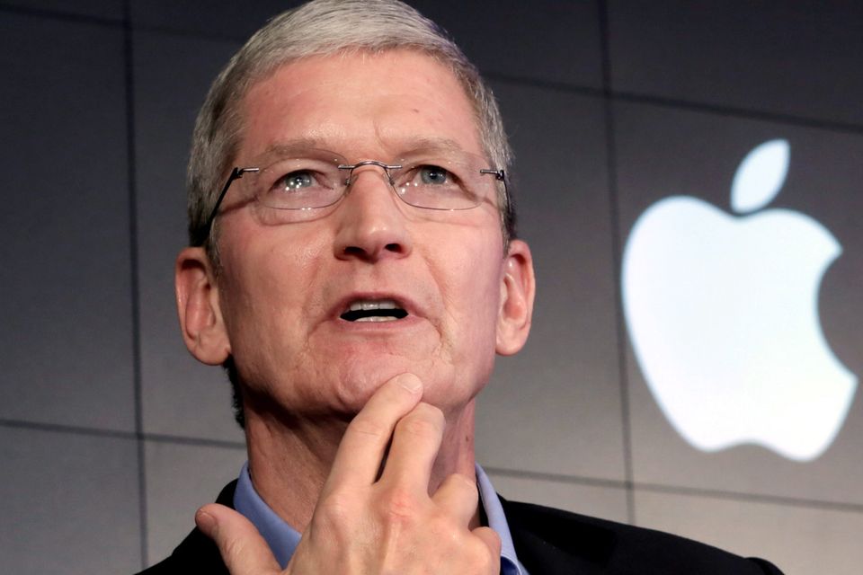 Apple CEO Tim Cook at a news conference last week in New York. Photo: Richard Drew/AP