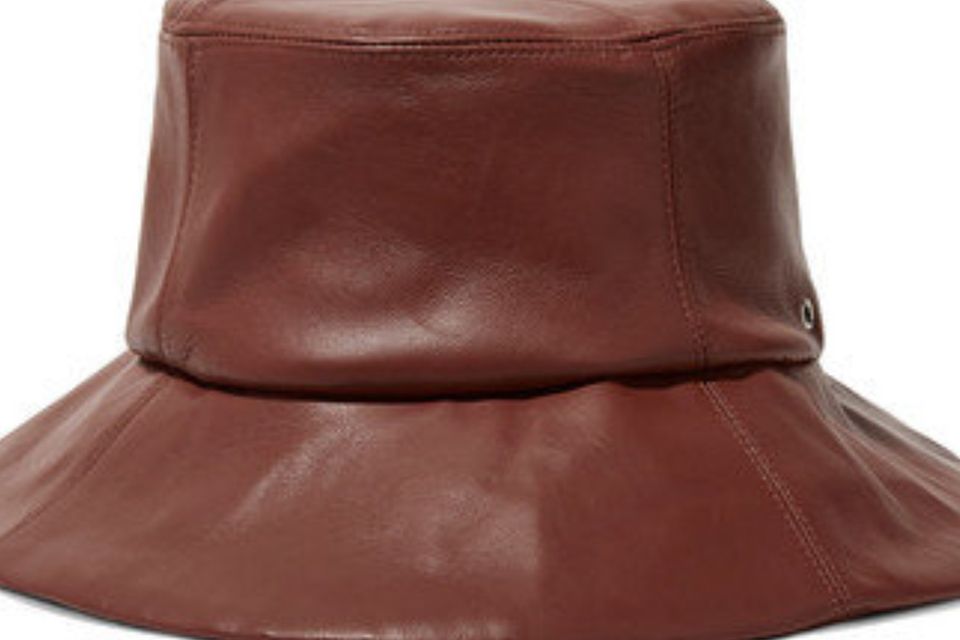 Pre-owned Leather Bucket Hat (290 AUD) ❤ liked on Polyvore