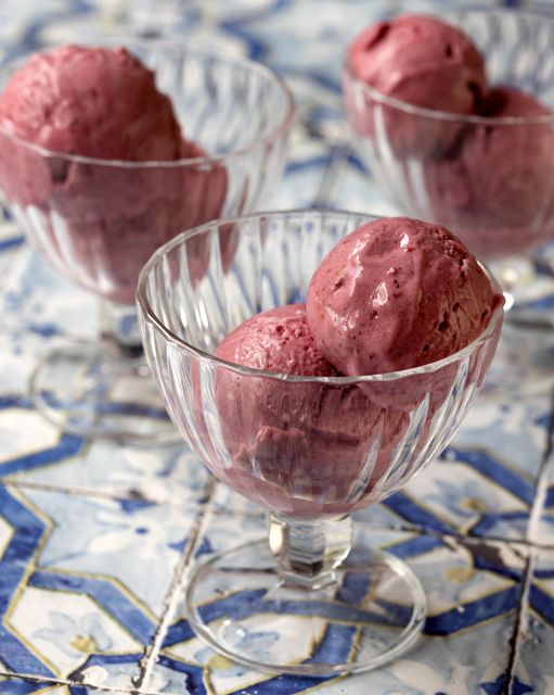 Rachel Allen's raspberry and pineapple no-churn ice cream. Photo: Tony Gavin