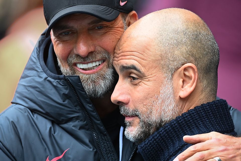 Tactical titans: Liverpool manager Jurgen Klopp was the only one to consistently challenge the dominance of Manchester City under Pep Guardiola. Photo: Michael Regan/Getty Images