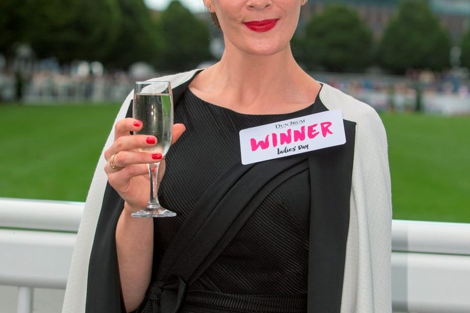 Laura Jayne Halton from Kildare winner of the best dressed lady at the Dublin Horse Show in the RDS, Dublin. Picture: Mark Condren