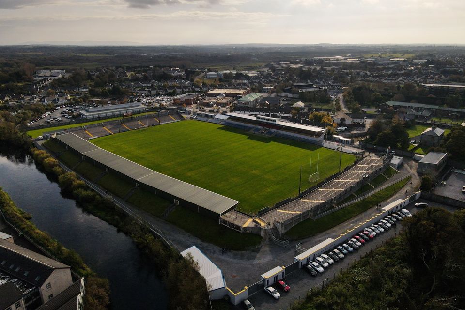 An aerial view of Cusack Park in Ennis, Clare. Photo by Diarmuid Greene/Sportsfile