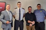 thumbnail: Pictured at the launch of the Dundalk Townwatch Scheme were from left Sean Farrell, President Dundalk Chamber of Commerce,  Supt Charlie Armstrong, Martin McElligott, Town Centre Manager, and Gda Darren Prior