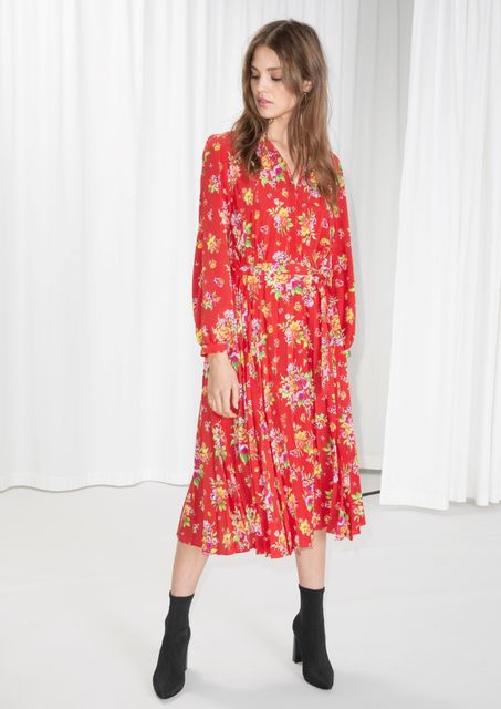 Floral pleated midi, €89, & Other Stories