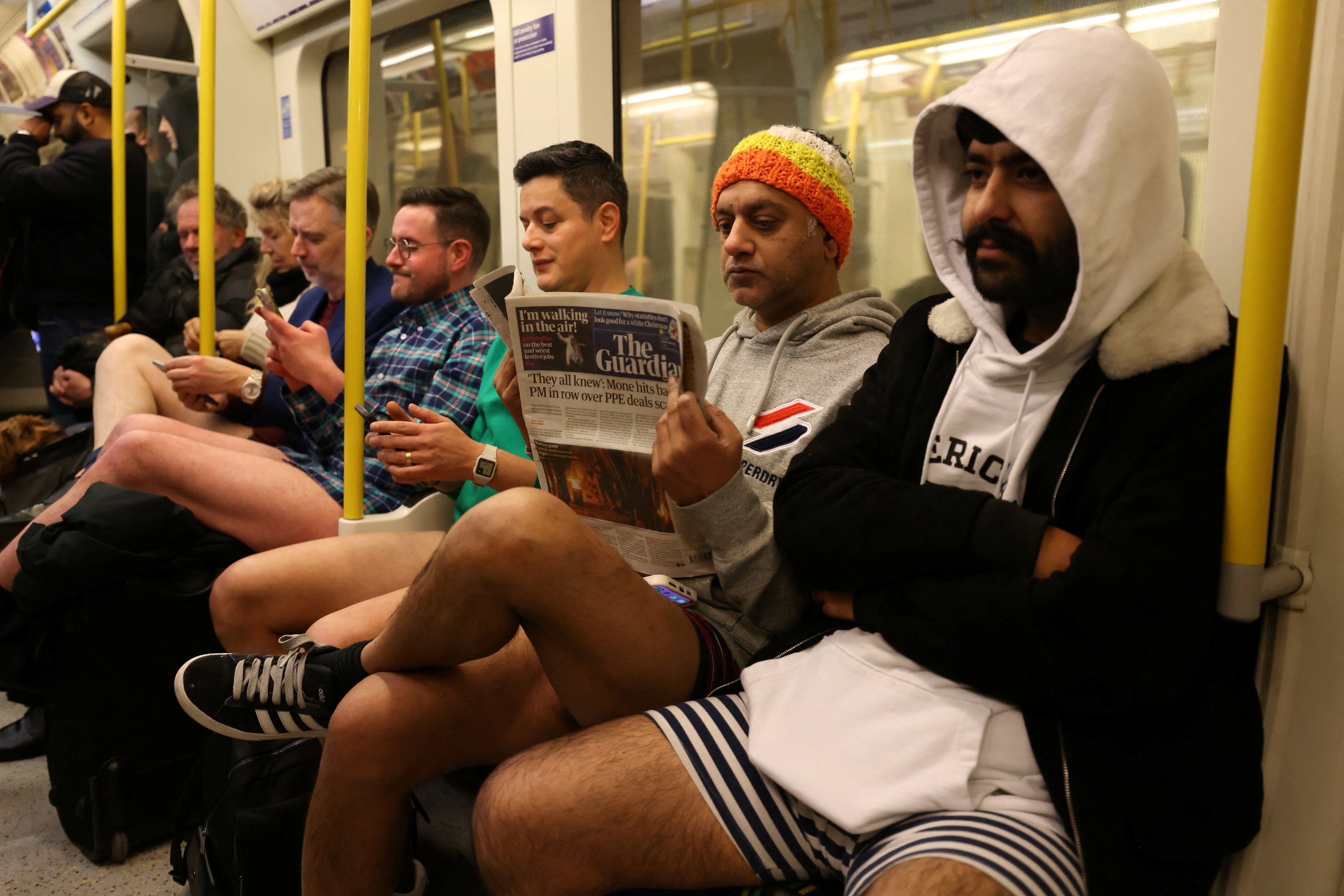 No Trousers Tube Ride sees thousands of Londoners strip to their pants for  bizarre annual tradition