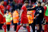 thumbnail: Football - Liverpool v Crystal Palace - Barclays Premier League - Anfield - 16/5/15
Liverpool's Steven Gerrard with assistant manager Colin Pascoe as he comes off after the first half
Action Images via Reuters / Carl Recine