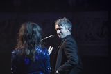 thumbnail: 23/4/19 Aidan Gillen and Camille O'Sullivan at the Rock Against Homelessness concert in aid of Focus Ireland at the Olympia Theatre. Picture: Arthur Carron