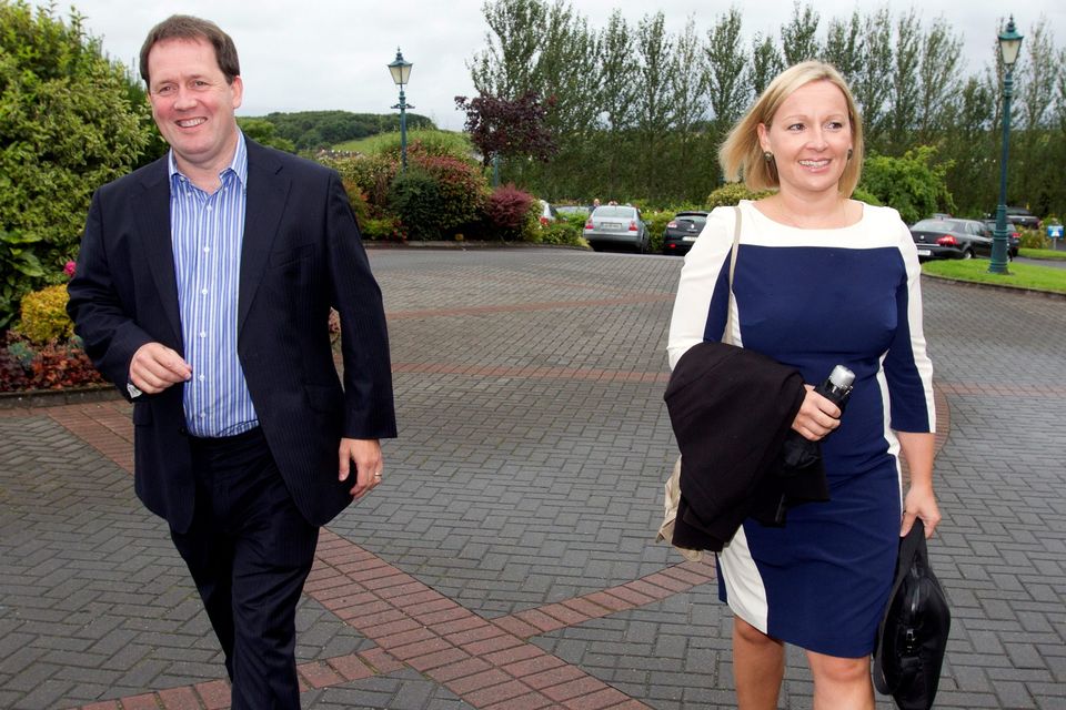 Former TDs Lucinda Creighton, who set up Vulcan Consulting, and husband Paul Bradford. Photo: Mark Condren