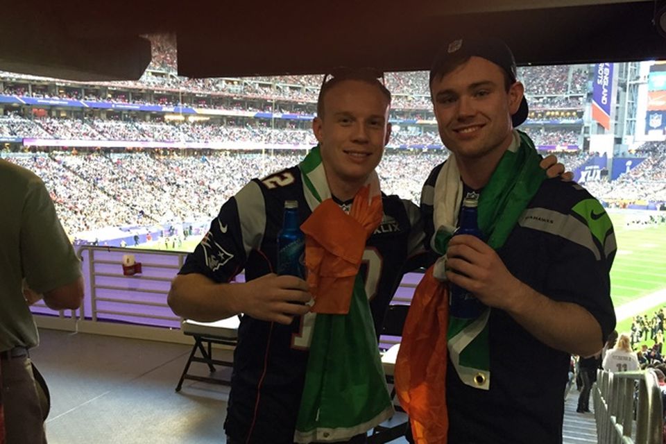 If we pretend we belong there, nobody will question us' - How two  ticketless Irish fans blagged the best seats in the house for the Super Bowl