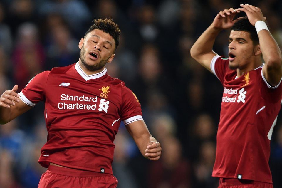 It has been a frustrating time in front of goal for Liverpool with Dominic Solanke, right, among the culprits