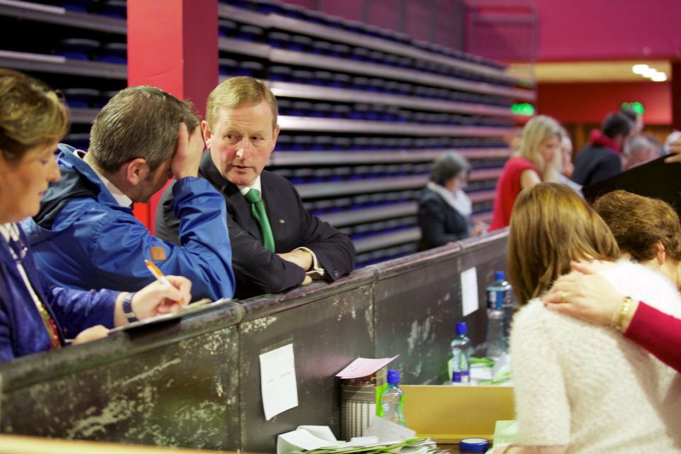 An Taoiseach Enda Kenny at the count centre in Castlebar, Co. Mayo as counting got underway in the marriage referendum. Photo : Keith Heneghan
