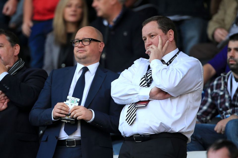 Newcastle owner Mike Ashley, right, and chief executive Lee Charnley are still awaiting a summer transfer breakthrough