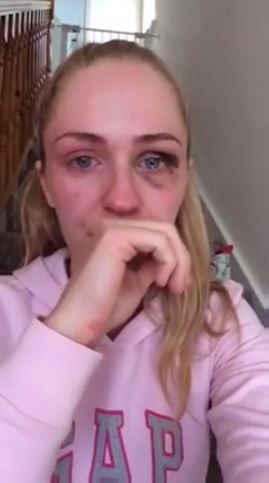 Emma Murphy goes through a range of emotions in this series of screengrabs from the video she posted on Facebook which was recorded on the stairs of her home in Ballymun