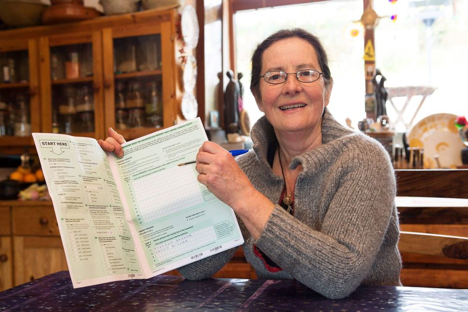 Sally Millar  Peterswell, Co. Galway with her Census form . Photo: Andrew Downes, xposure.