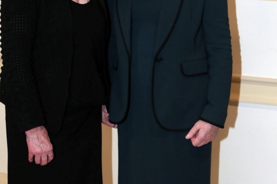 12/9/13 Joan Bergin and First Lady Sabina Higgins at the launch of the Louise Kennedy Autumn/Winter 2013 collection at the Hugh Lane Gallery in Dublin. Picture:Arthur Carron/Collins