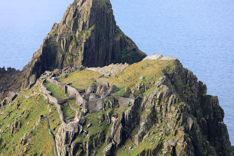 Skellig Michael's six beehive huts seen from the air - the island became a UNESCO World Heritage Site in 1996. Photo:Valerie O’Sullivan