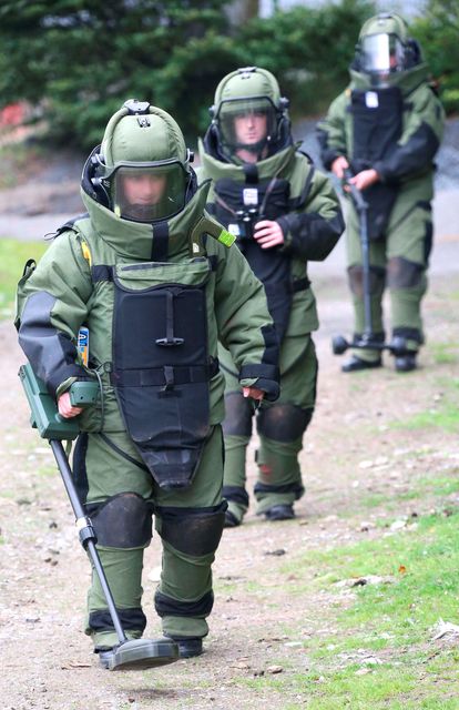 Members of the Defence Forces Explosive Ordnance Disposal team pictured during intense training in preparation for their forthcoming deployment to the United Nations Disengagement Observation Force, (UNDOF) based in the Golan Heights region of Syria. Picture Colin Keegan, Collins Dublin.